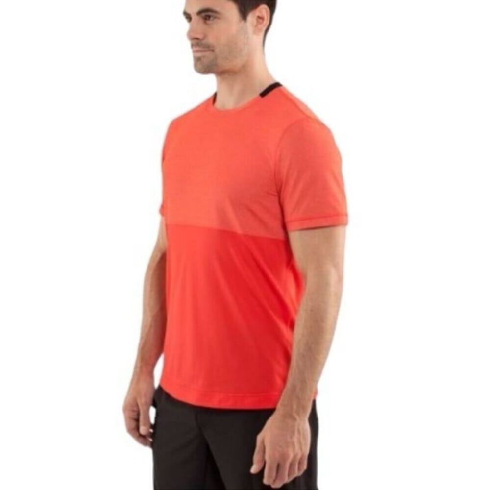 Lululemon Men’s Precise Tee Mesh Alarming Orange - Picture 2 of 7